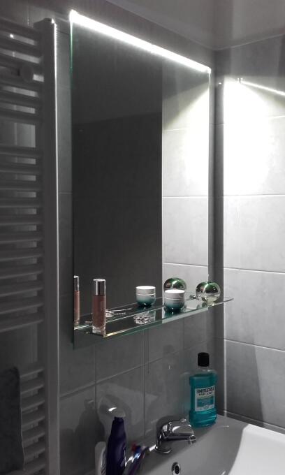 Zrcadlo LED osvětlení podsvícená polička ORION OP